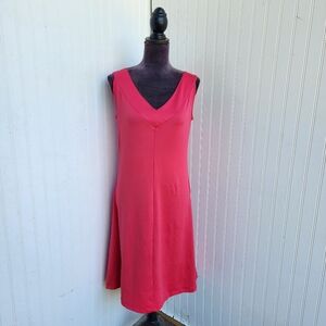 Signature Womens Sleveless Stretch V-Neck Weekend Dress Sz M